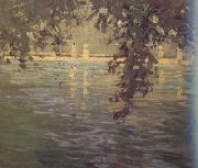 Fujishima takeji Pond Villa d'Este (nn02) Sweden oil painting reproduction